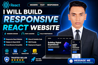 build a responsive react website with modern UI
