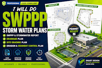 swppp report, stormwater management plan, drainage plan, site grading plan