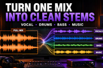 separate your song into vocals, drums, bass and instrumental stems
