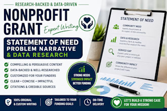 write nonprofit grant statement of need problem narrative data research