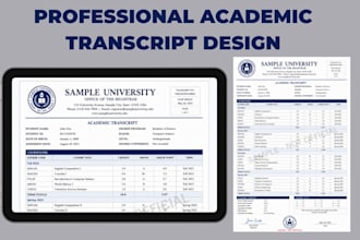 design a professional academic transcript and grade report template