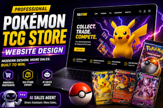 design hot pokemon website sport card store tcg store with ai sales agent