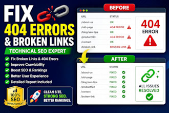 fix broken links 404 errors and technical SEO issues across your site