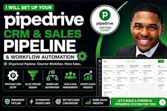 set up your pipedrive CRM and pipedrive sales pipeline and workflow automation