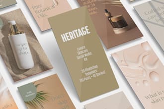 design luxury skincare instagram templates for photoshop