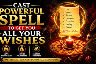 cast powerful spell to get you all your wishes