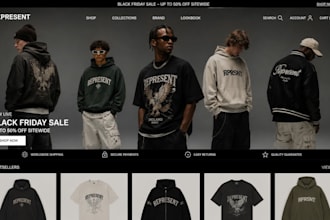 design clothing website, y2k website, streetwear website shopify store
