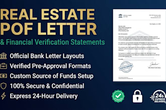 draft real estate pof letter bank letter and financial verification statements