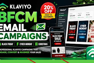 set up klaviyo bfcm email campaigns for black friday cyber monday and christmas