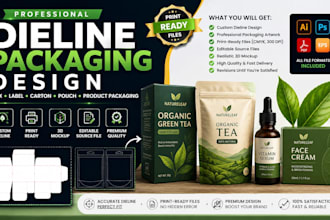 design dieline packaging box label carton pouch art product print ready mock up