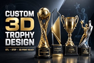 design custom 3d trophies awards medals and recognition products