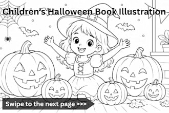 illustrate children halloween book and christmas story book