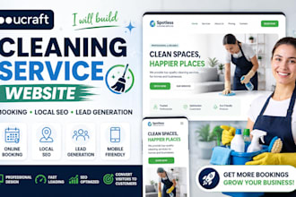 build ucraft cleaning service website booking local SEO lead generation