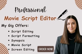 proofread your screenplay, TV pilot, or film script