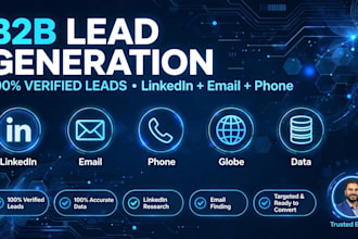 do b2b lead generation linkedin leads, email, web research