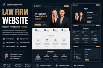 design a modern lawyer and law firm website in figma