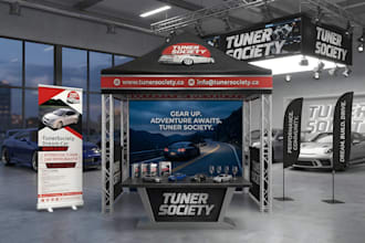 custom canopy tent, table cover and feather flags for events