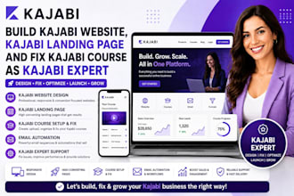 build kajabi website, kajabi landing page and fix kajabi course as kajabi expert