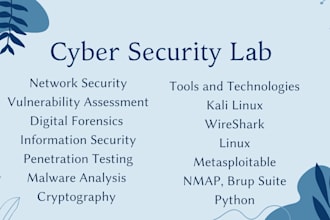 do cybersecurity lab, ethical hacking and security project