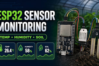 program esp32 sensors for temperature, humidity, and soil moisture