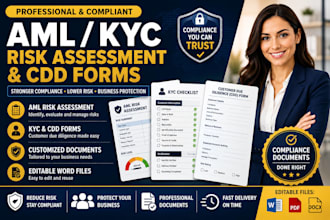 create aml kyc risk assessment and cdd forms for your business