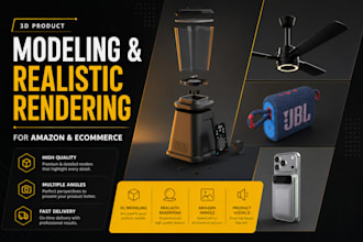 3d product modeling and realistic 3d rendering for amazon
