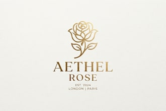 design an elegant rose logo for your brand
