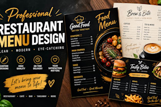 a professional menu design cookbook recipe