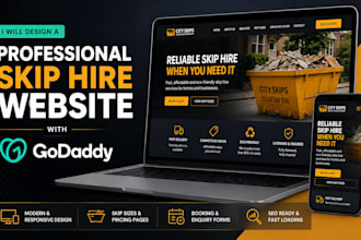 design a professional skip hire website with godaddy