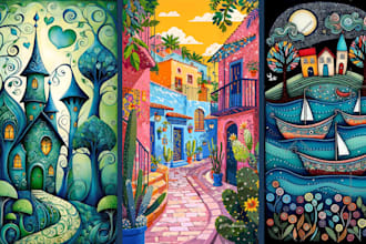 design whimsical watercolor children books, storybook art, kpd illustrations