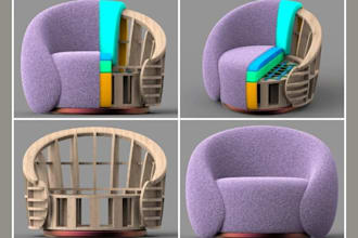 design custom furniture for chair table bed cabinet wardrobe desk cad modeling