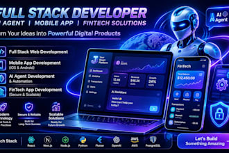 build a full stack web app, ai agent, mobile app, or fintech solution