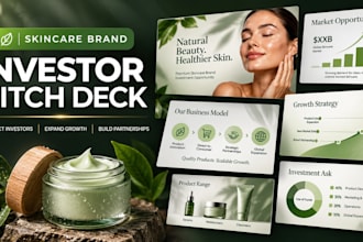 create a skincare brand investor pitch deck for funding
