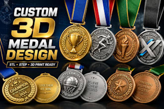 design custom 3d medal for sports, awards, events and competition