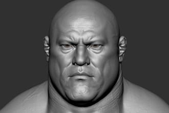 do 3d head sculpt, 3d modeling, action figure, head bust, 3d sculpt for printing