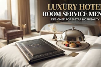 design professional luxury hotel flyers, resort menus
