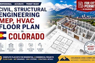 civil, structural engineering mep hvac floor plan in colorado