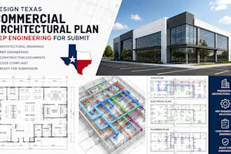 design texas commercial architectural apartment plan, mep engineering for submit