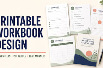 design a professional printable workbook, worksheet, or PDF guide