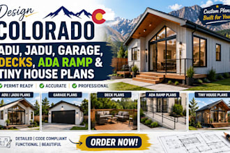 design colorado adu, jadu, garage, decks, ada ramp and tiny house plans