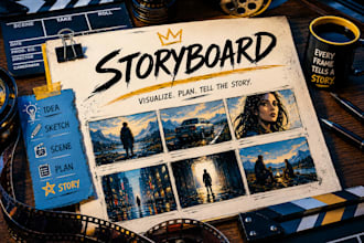 create storyboards for movie ads films and video, book animation, commercials