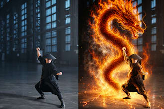 create cinematic fantasy cosplay photoshop edits