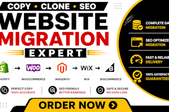migrate copy clone shopify woocommerce magento wix to bigcommerce expert design