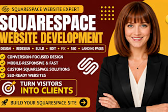 build squarespace website design redesign squarespace seo landing page expert