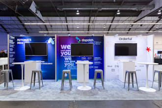 design trade show booth, backdrop exhibition stand graphics for your trade fair