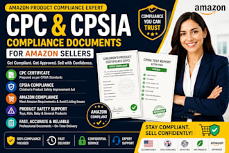 prepare CPC certificate documents and cpsia compliance for amazon products