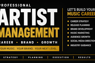 be your music manager for artist management and career growth