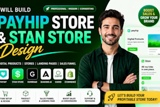 build payhip store and stan store design