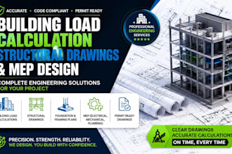 building load calculation structural engineering drawing and mep