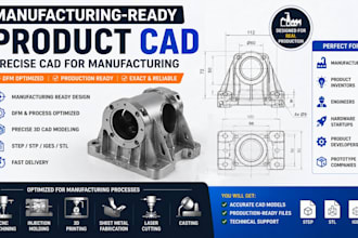 design custom manufacturing ready products with precise cad for manufacturing